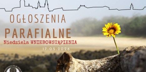 Ogłoszenia na Niedzielę Wniebowstąpienia Pańskiego - 17. 05. 2026