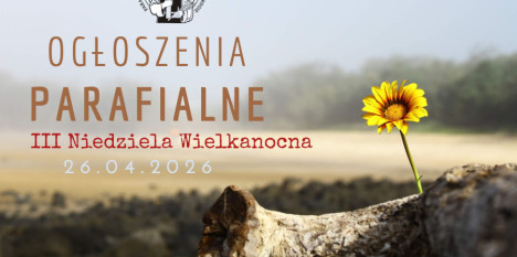 Ogłoszenia na IV Niedzielę Wielkanocną - 26. 04. 2026